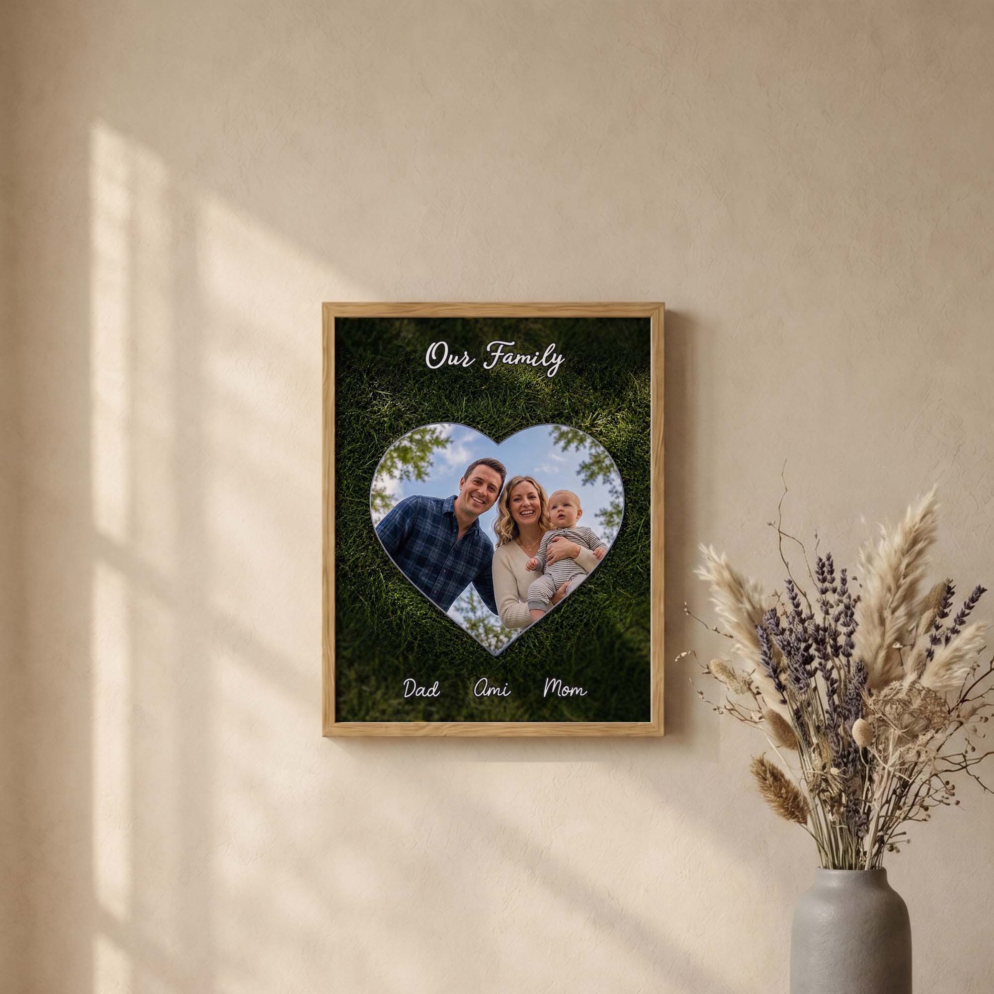 Personalized Heart Frame – Custom Photo Gift for Family, Couples & Parents