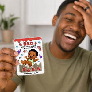 Personalized "Thanks for Putting Up With My Poop" Shaker Keychain – Custom Baby Gift for Mom & Dad