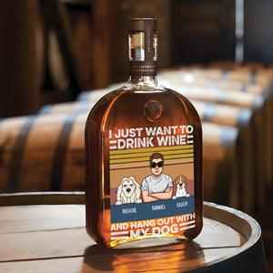 Wine, Dogs & Zero Plans – Personalized Whiskey Bottle for Dog Lovers