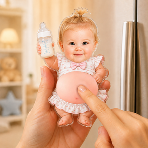 Custom 3D Baby Face Squishy Belly Fridge Magnet, Personalized Baby Keepsake Gift for Mom & Dad