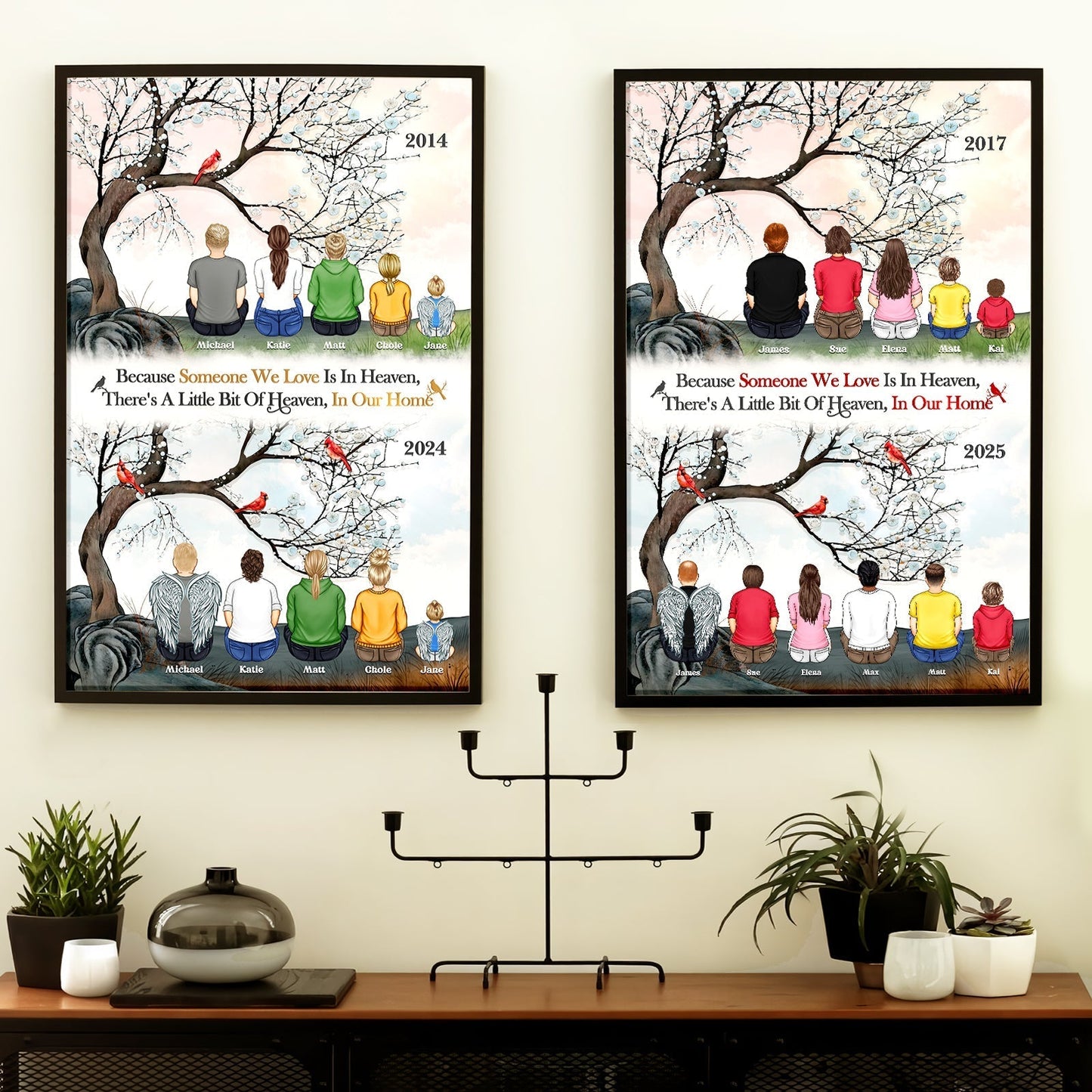 Family - Because Someone We Love Is In Heaven - Personalized Poster