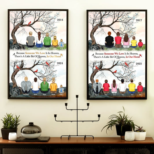 Family - Because Someone We Love Is In Heaven - Personalized Poster