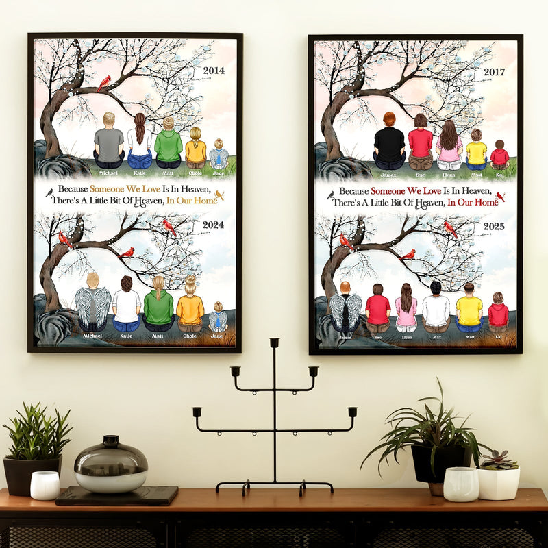 Family - Because Someone We Love Is In Heaven - Personalized Poster