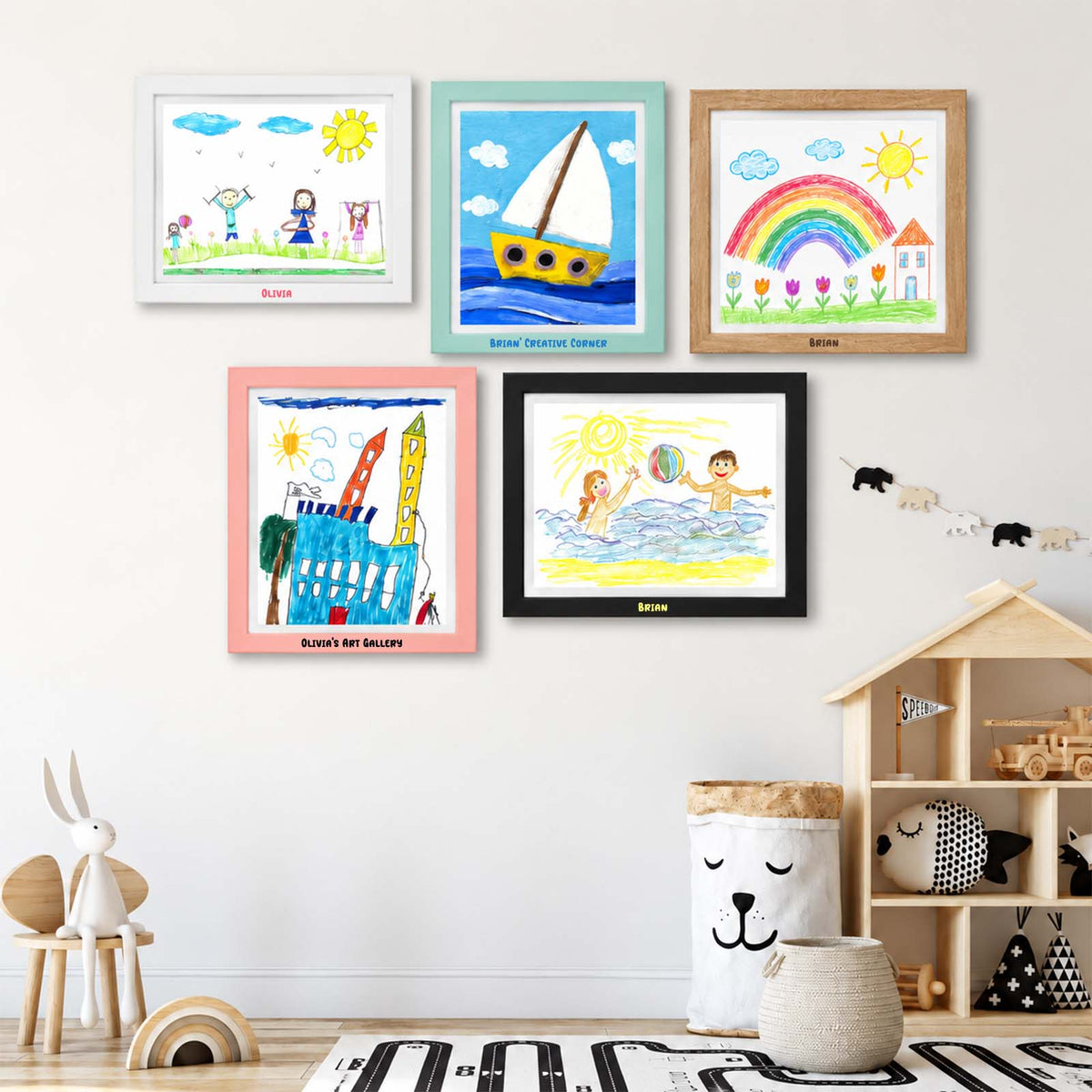 Personalized Kids Art Display Frame – Custom Children’s Artwork Frame, Kids Drawing Keepsake Gift