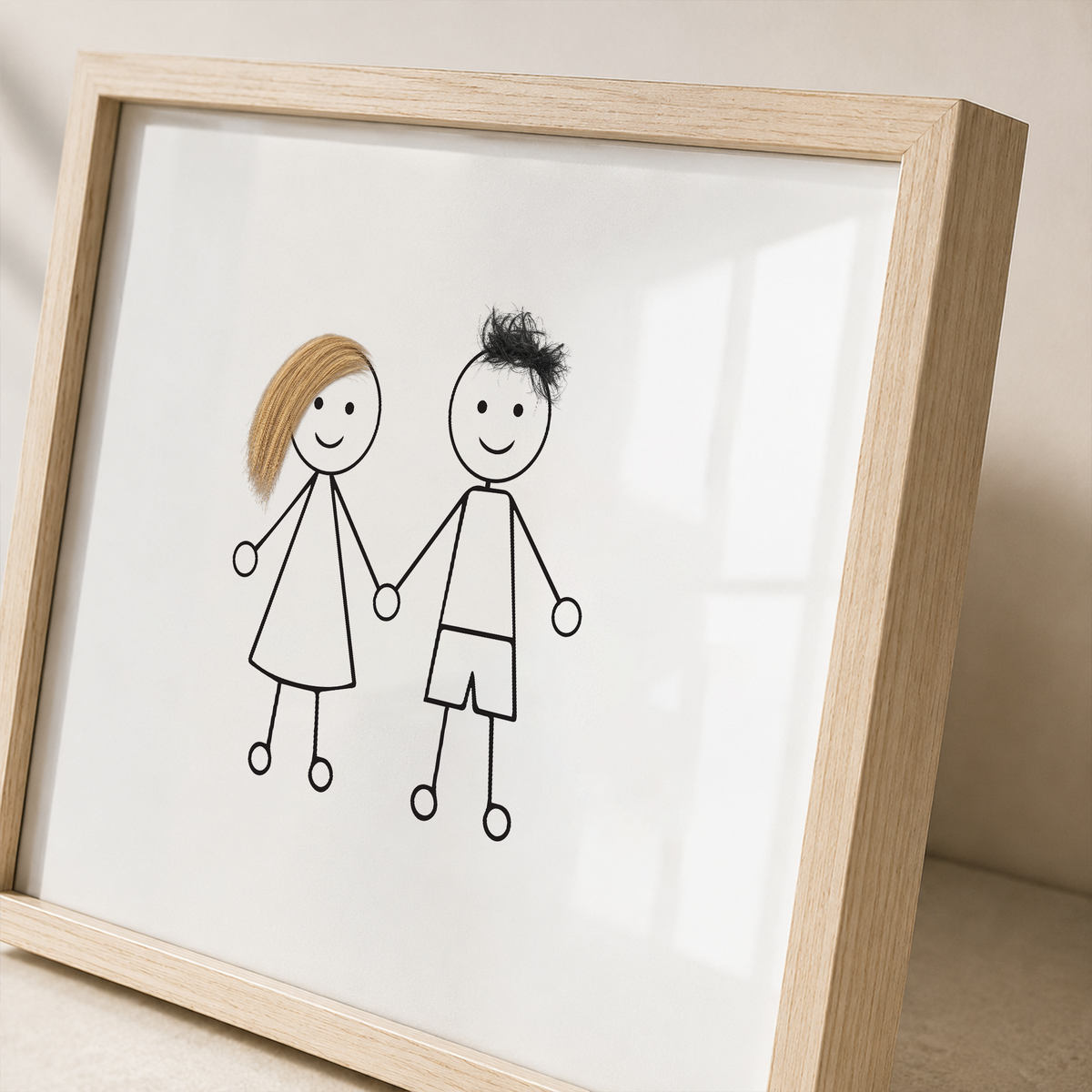 Personalized Pet Hair Keepsake Frame – Custom Family Portrait with Real Pet Fur, Unique Gift for Dog & Cat Lovers