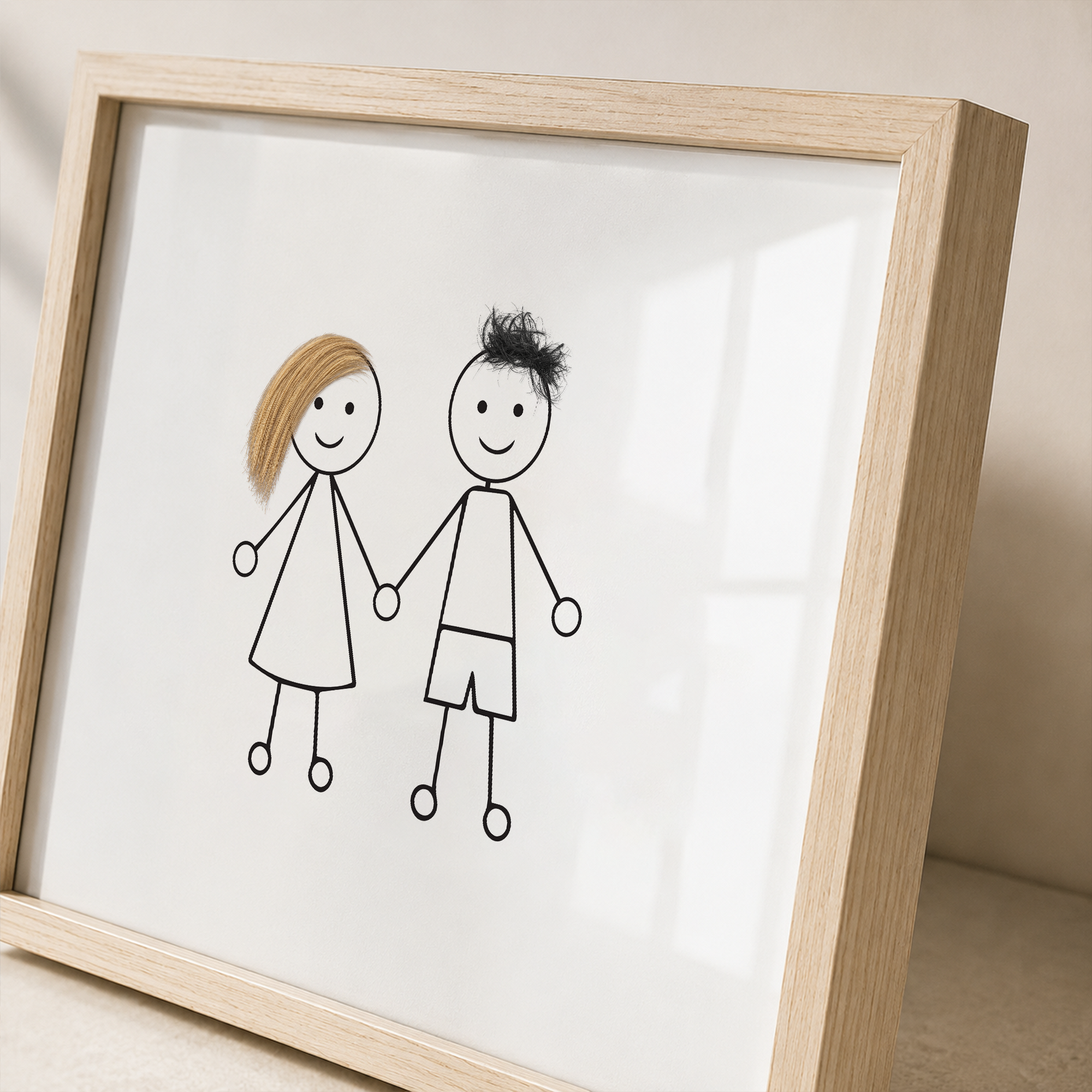 Personalized Pet Hair Keepsake Frame – Custom Family Portrait with Real Pet Fur, Unique Gift for Dog & Cat Lovers