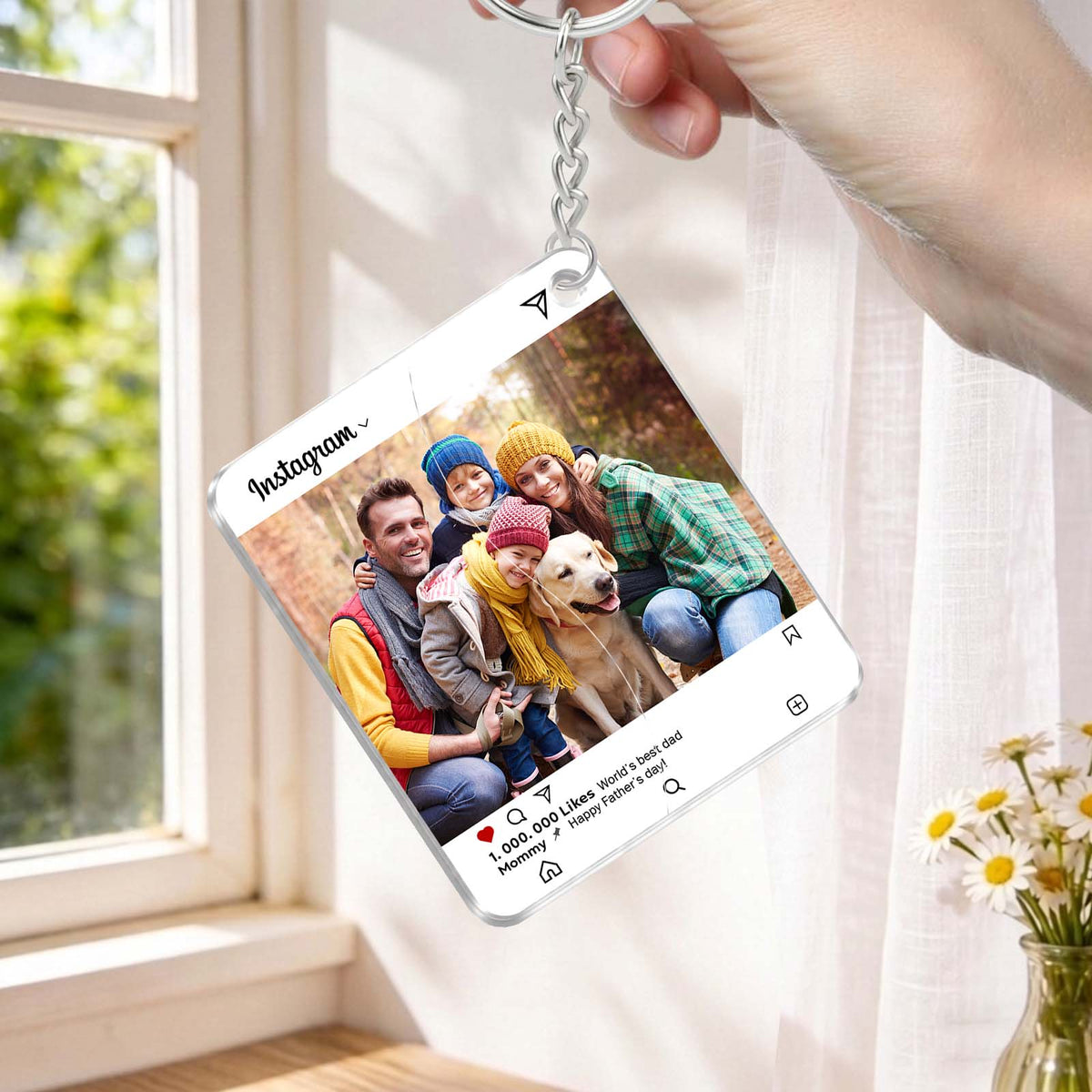 Personalized Hidden Slider Keychain – Custom Family Photo Reveal Gift