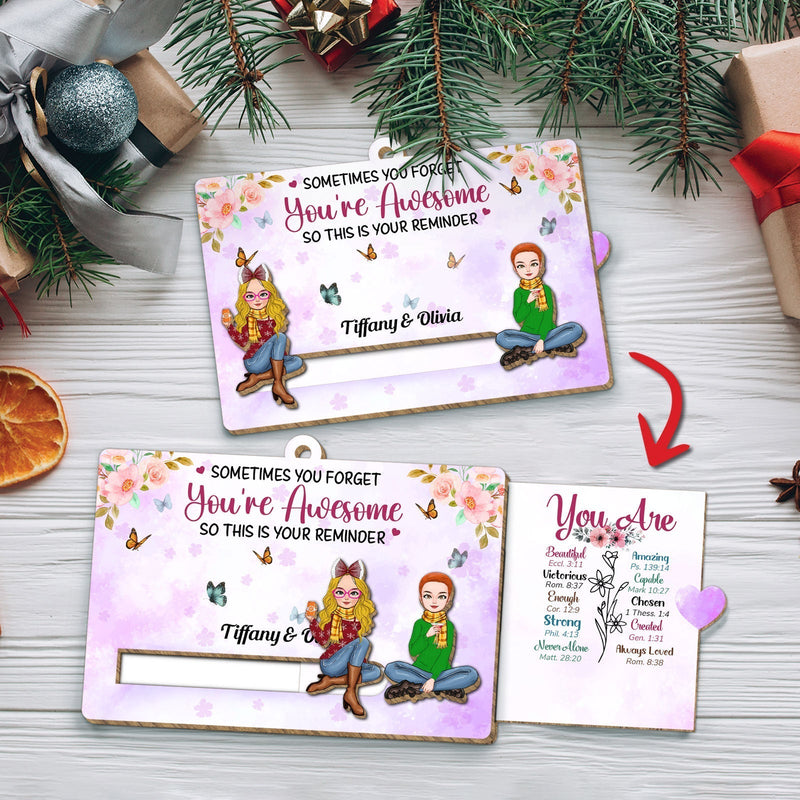 Besties - Life Is Better With My Sister - Personalized Wooden Slider Card