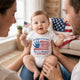 My First 4th of July Personalized Baby Onesie - Custom Name Patriotic Independence Day Bodysuit