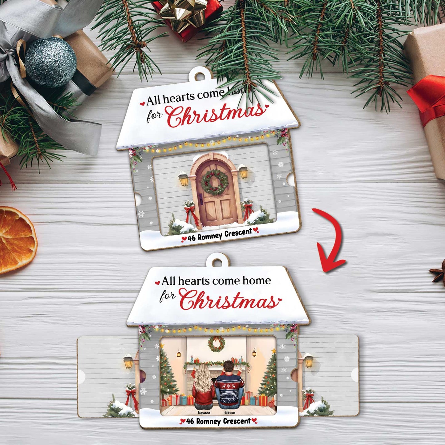Family - Together Our Favorite Place To Be - Personalized Wooden Slider Card