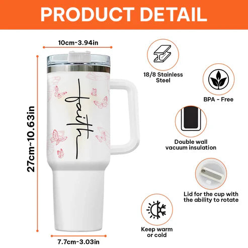 Gifts for Christian Women – Faith-Inspired - Personalized Tumbler With Straw