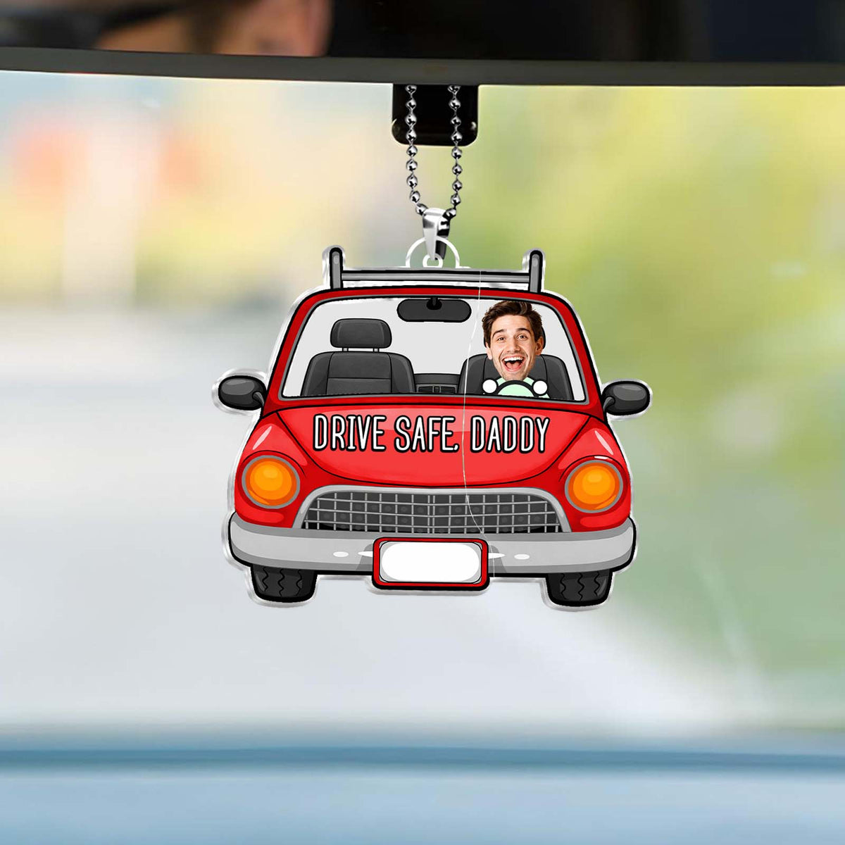 Personalized Drive Safe Daddy Ultrasound Photo Keychain-Custom Photo Car Keychain, Drive Safe Gift for Dad