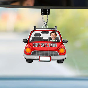 Personalized Drive Safe Daddy Ultrasound Photo Keychain-Custom Photo Car Keychain, Drive Safe Gift for Dad