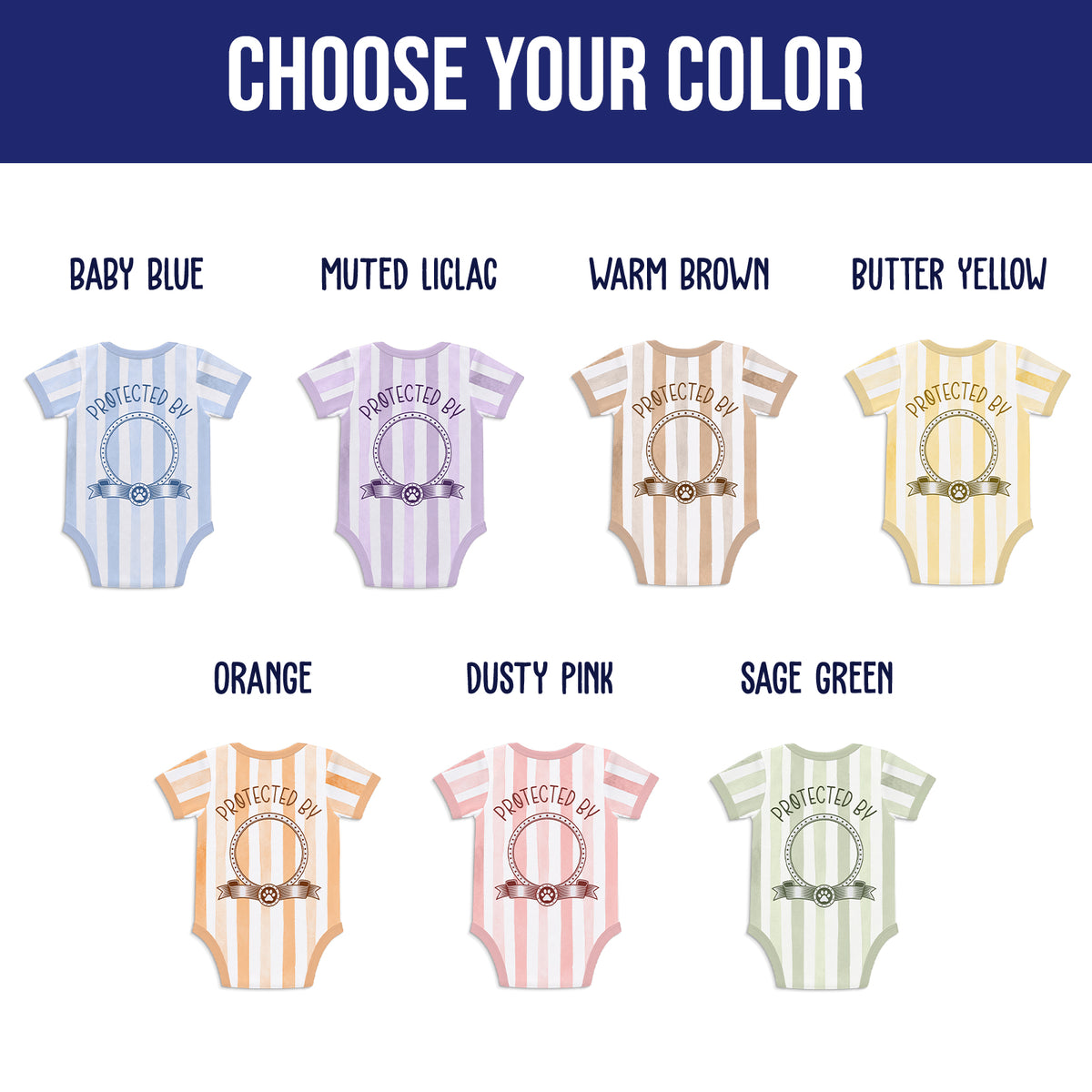 Personalized Striped Pet & Baby Bodysuit – Custom Baby & Pet Portrait, Family Baby Shower Gift