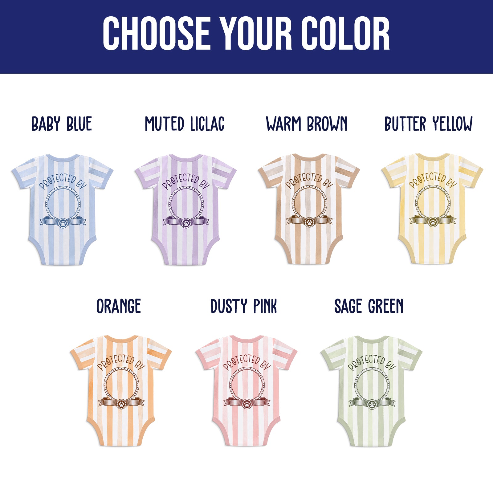Personalized Striped Pet & Baby Bodysuit – Custom Baby & Pet Portrait, Family Baby Shower Gift