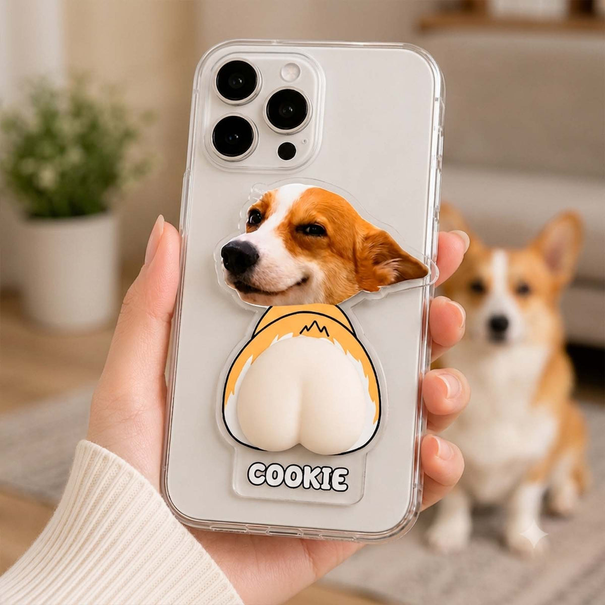 Personalized Pet Face Squishy Butt Fridge Magnet – Custom Dog & Cat Acrylic Funny Gift for Pet Lovers