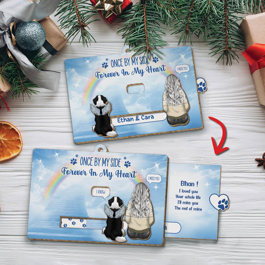 Pet Lover - Once By My Side, Forever In My Heart - Personalized Wooden Slider Card