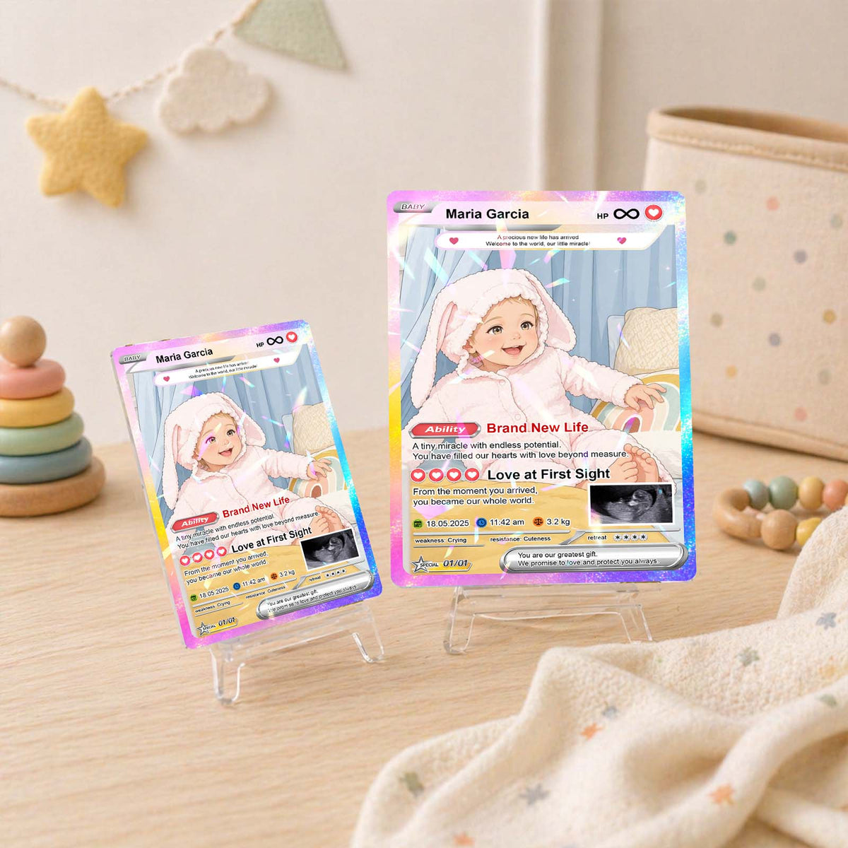 Personalized Baby Acrylic Card – Custom Baby Milestone Card & Keepsake