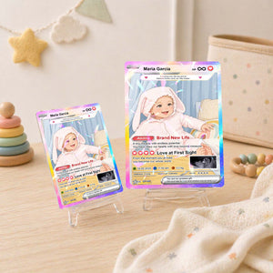 Personalized Baby Acrylic Card – Custom Baby Milestone Card & Keepsake