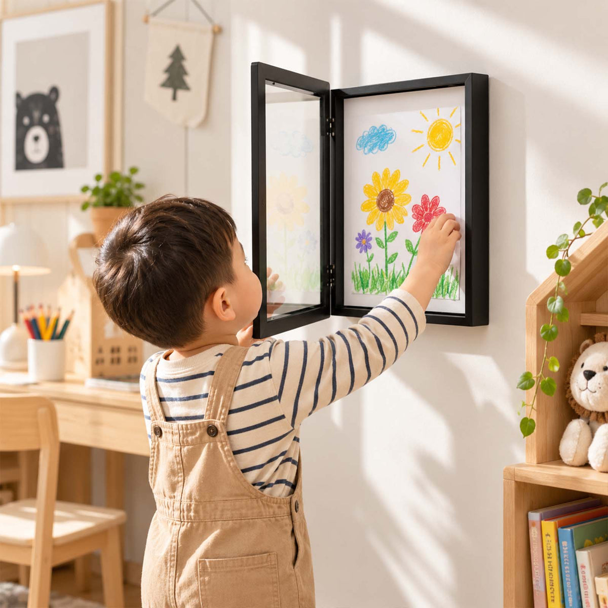 Personalized Kids Art Display Frame – Custom Children’s Artwork Frame, Kids Drawing Keepsake Gift