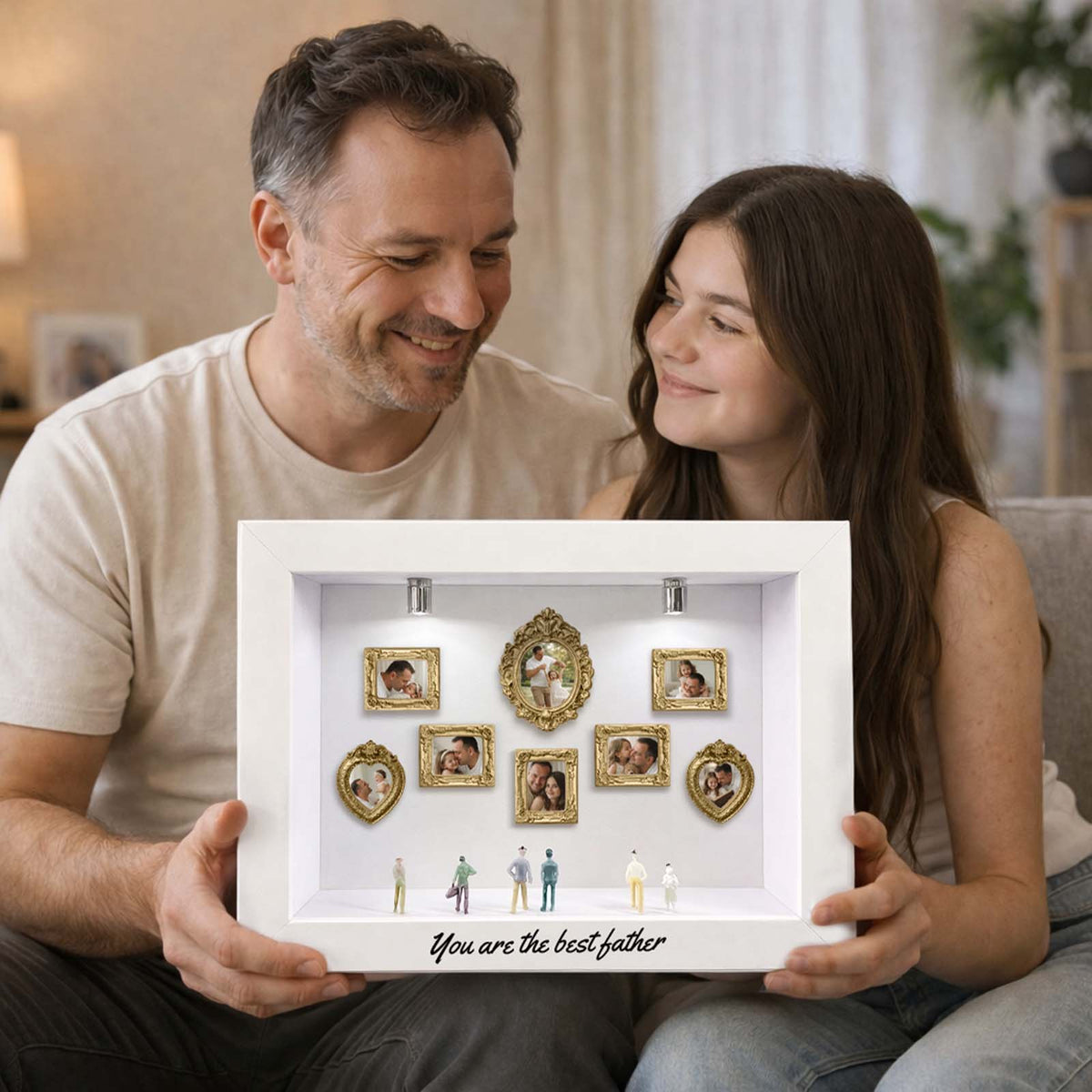 Best Dad Ever – Personalized Mini Museum Box Photo Frame Gift