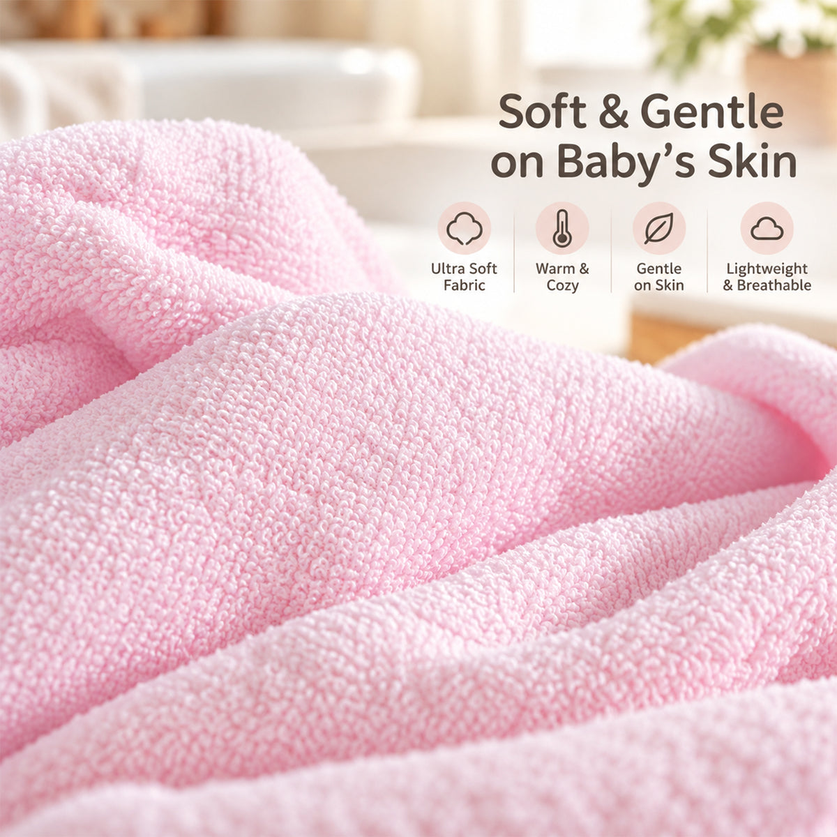 Personalized Hooded Baby Towel, Custom Name Animal Bath Towel for Babies