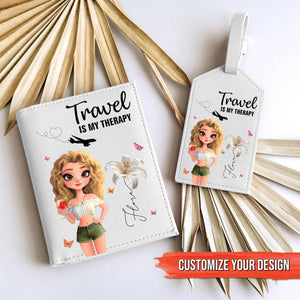 Travel Lovers - Just A Girl Who Loves Traveling -  Personalized Luggage Tag & Passport Bag