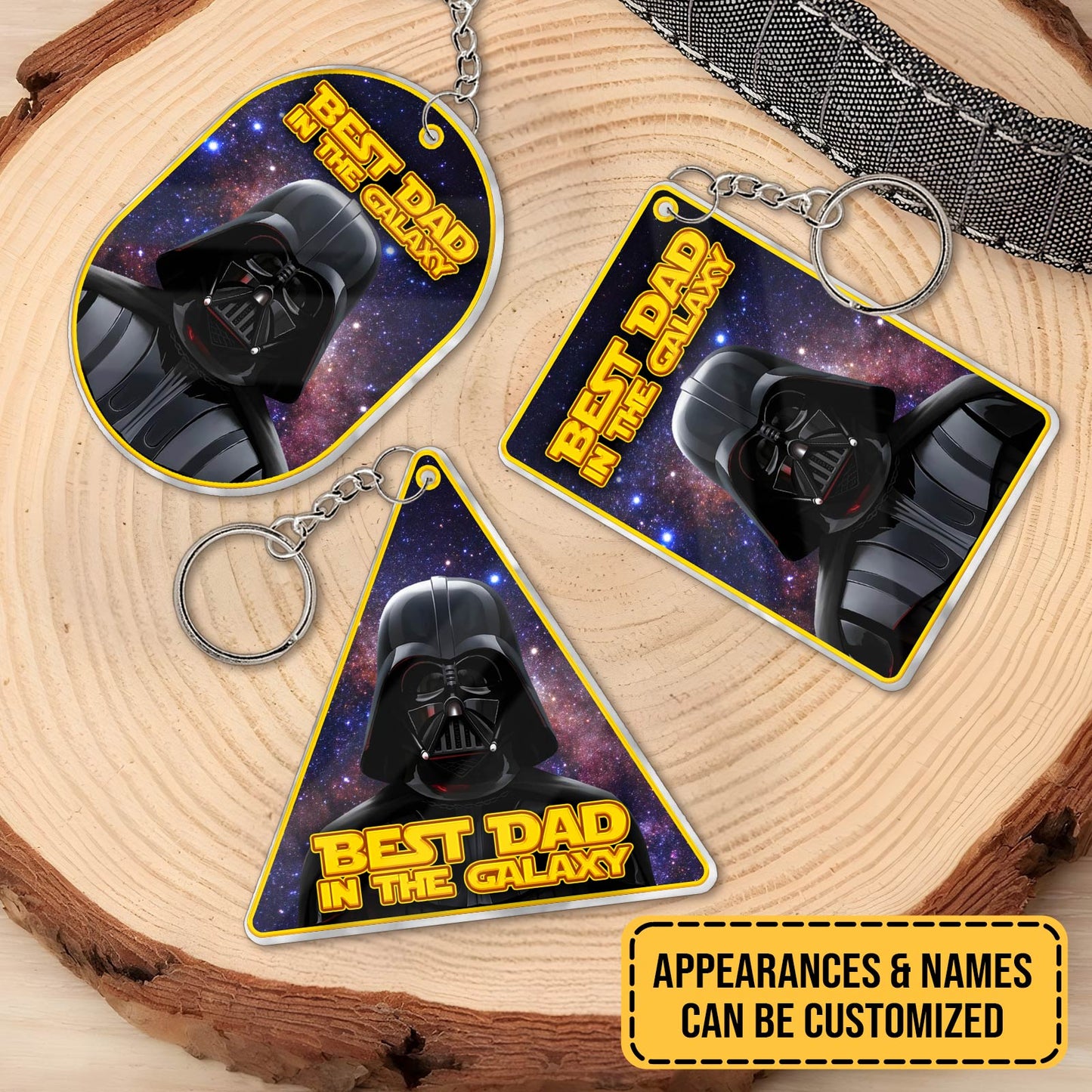 Father - Best Dad In The Galaxy - Personalized 2-Layer Acrylic Keychain
