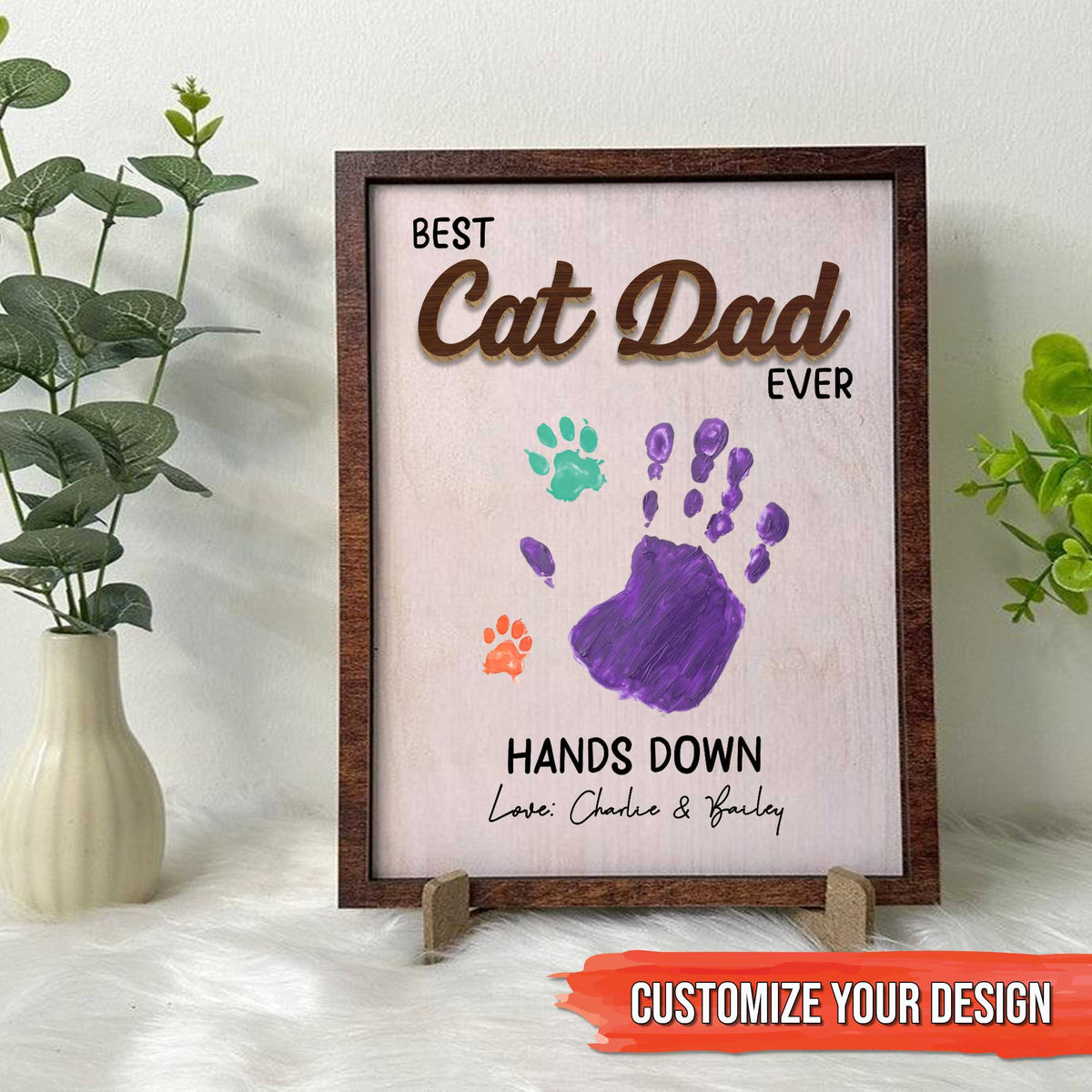 Pet Lover - Hands Down Sign - Personalized Wood Sign