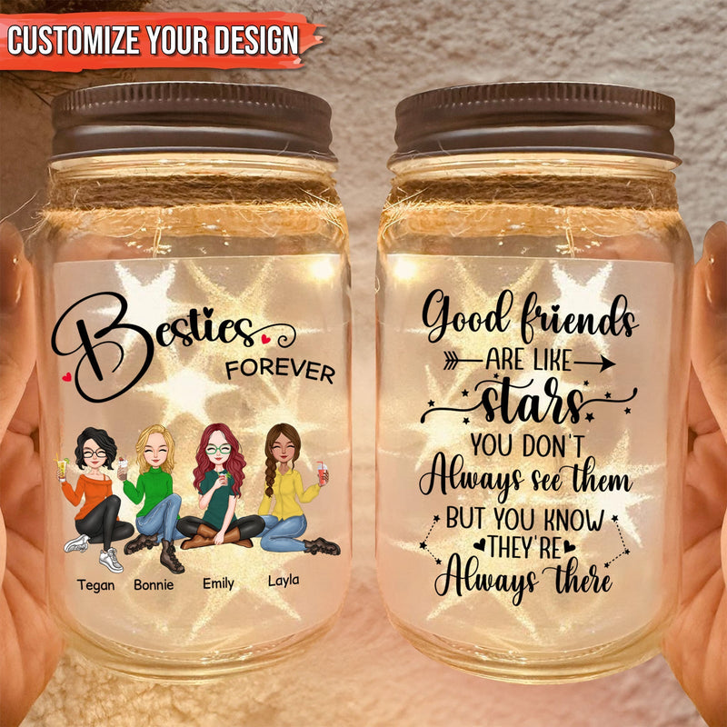 Bestie - Besties Forever - Personalized Jar Night Light