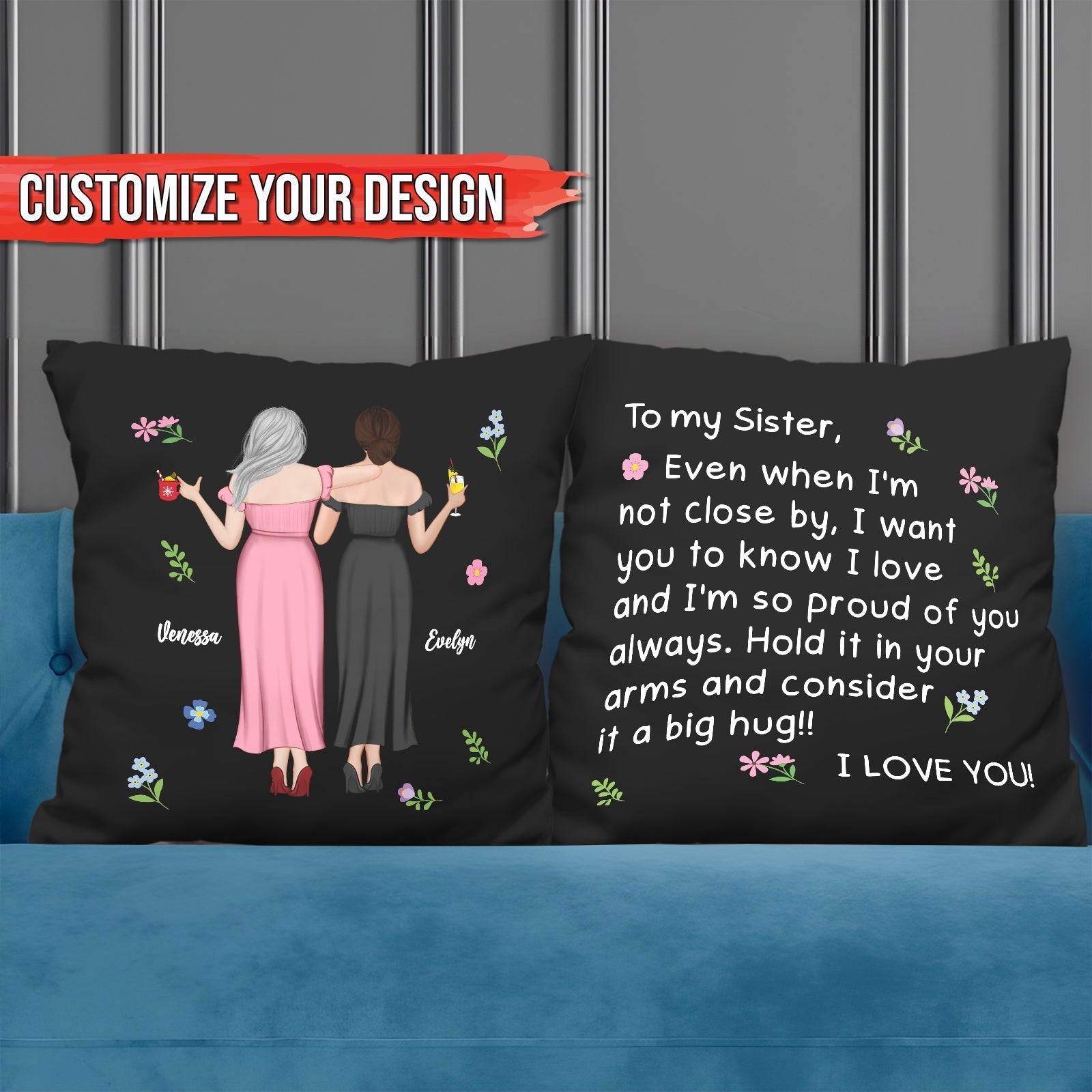 Sisters Gift From Sister - To My Bestie - Personalized Pillow