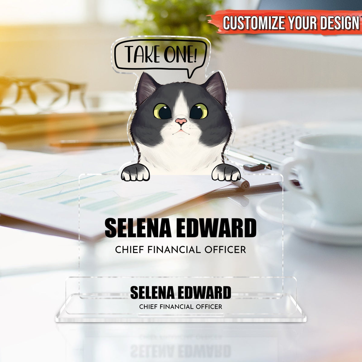 Pet Lover - Take One! - Personalized Acrylic Business Card Holder