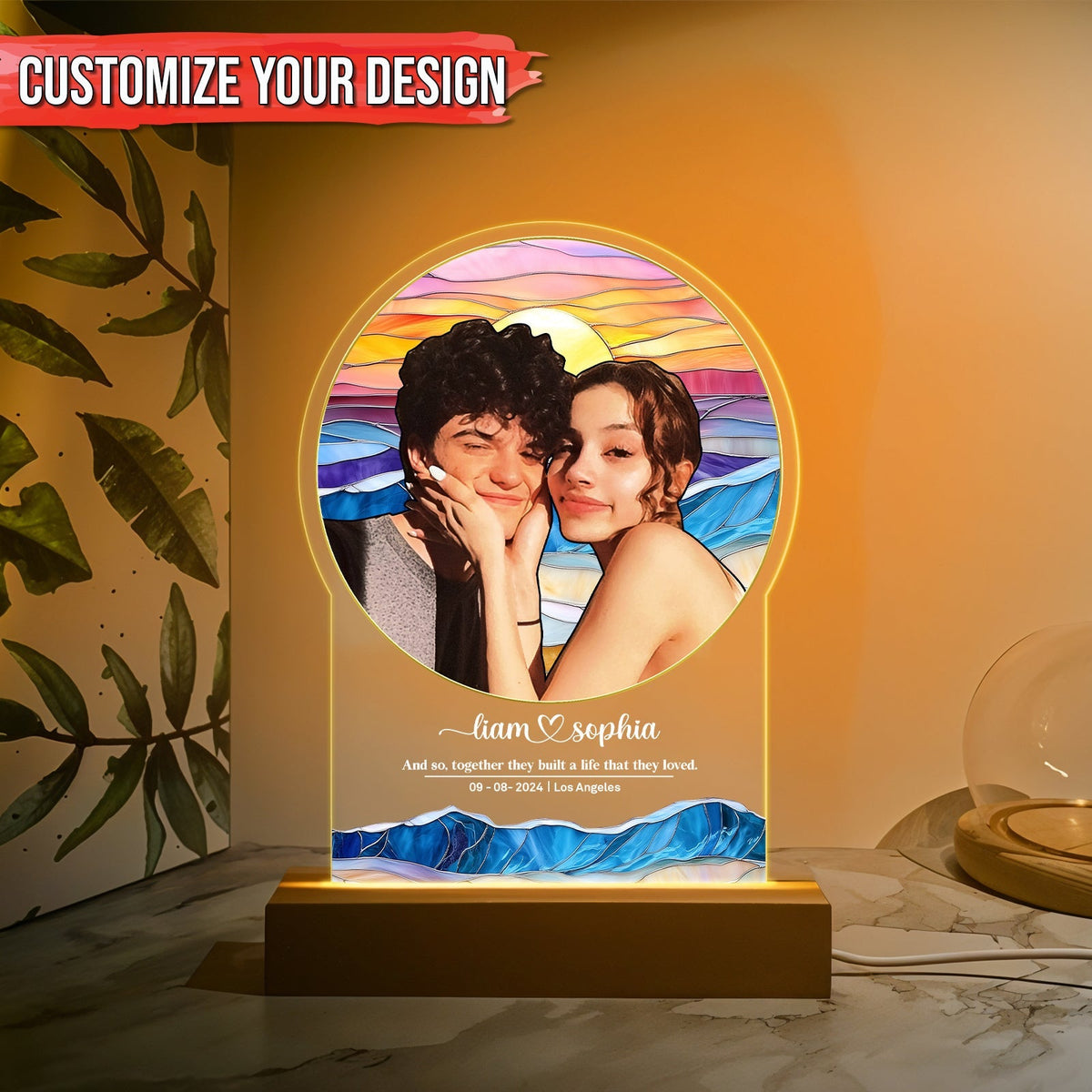 Couple - Life Is Beautiful With You - Personalized Custom Photo LED Night Light