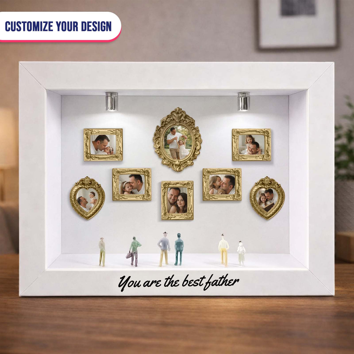 Best Dad Ever – Personalized Mini Museum Box Photo Frame Gift