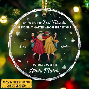 When You’re Best Friends  - Personalized Christmas Glass Ornament