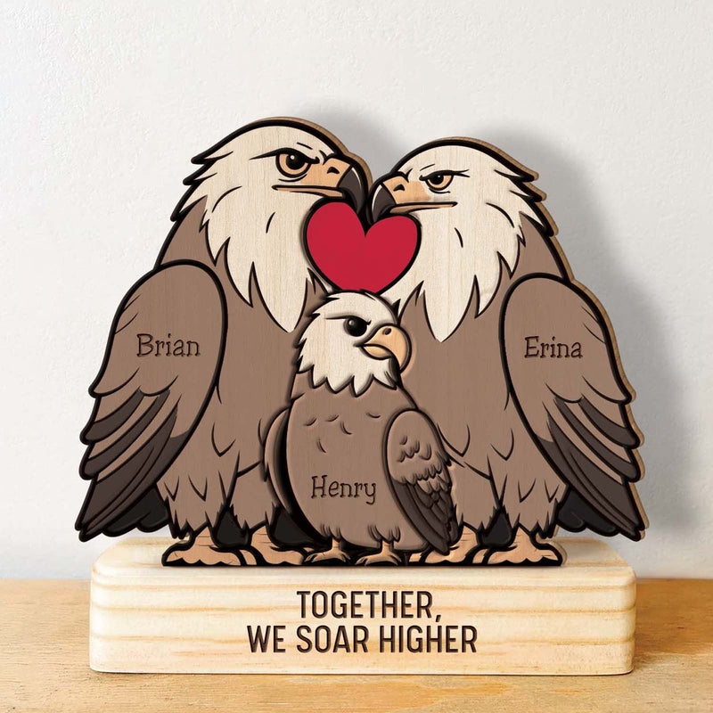 Family - Together, We Soar Higher - Personalized Wooden Puzzle Ver2