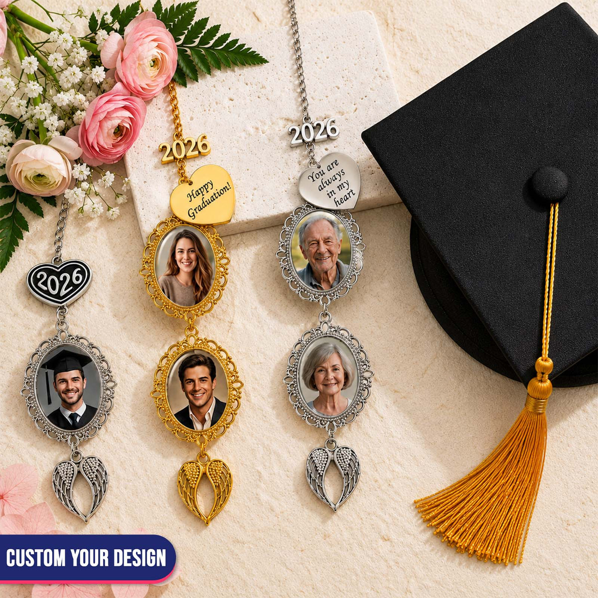 Graduation Pendant - Personalized Photo Necklace,  Custom Graduation Keepsake, Graduate Gift