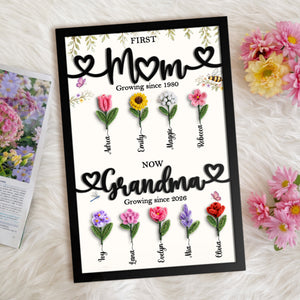 Mother - First Mom, Now Grandma - Personalized 2-Layered Wooden Sign