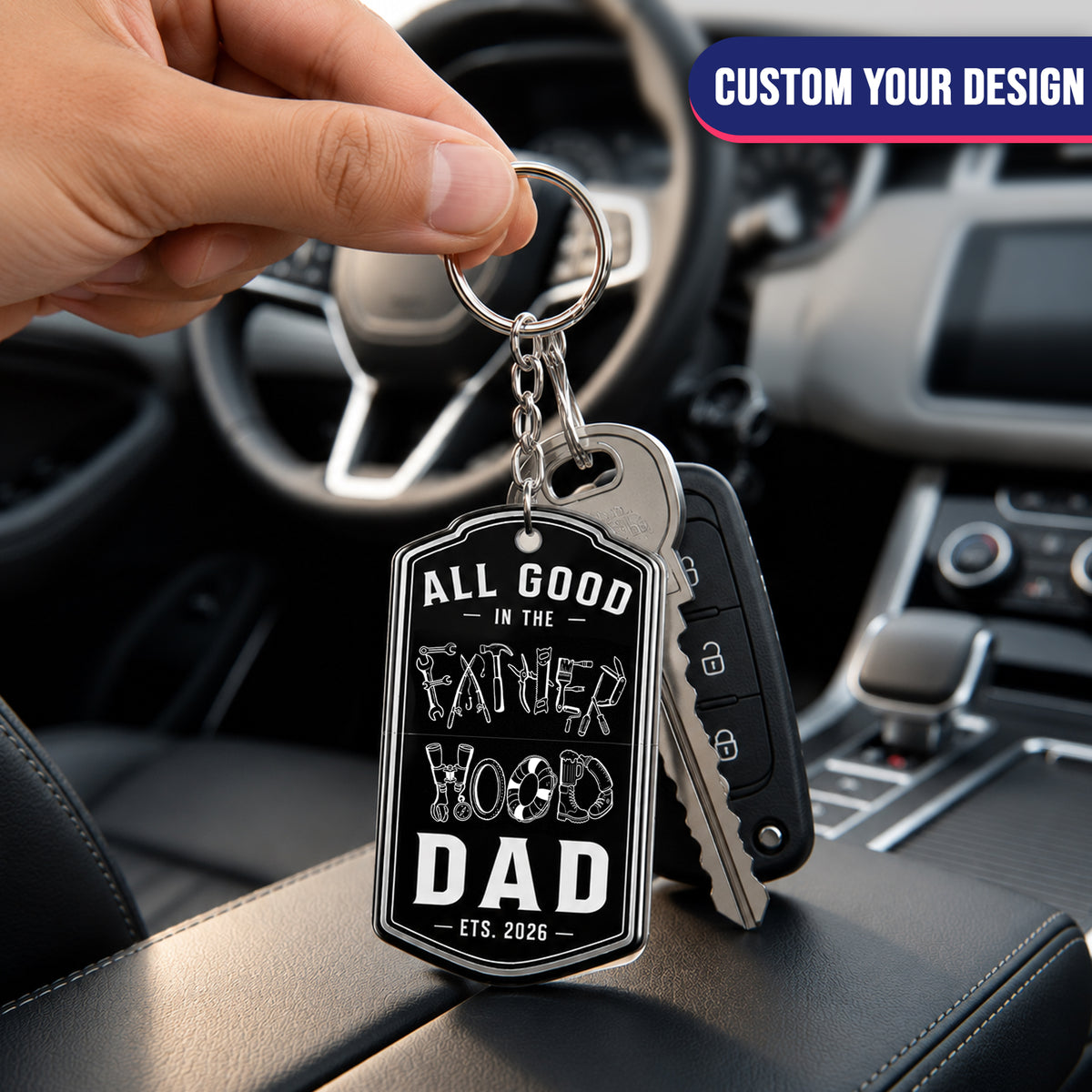 Father's Day Gift, Hidden Message for Dad, Father, Grandpa, Papa - Personalized Acrylic Keychain