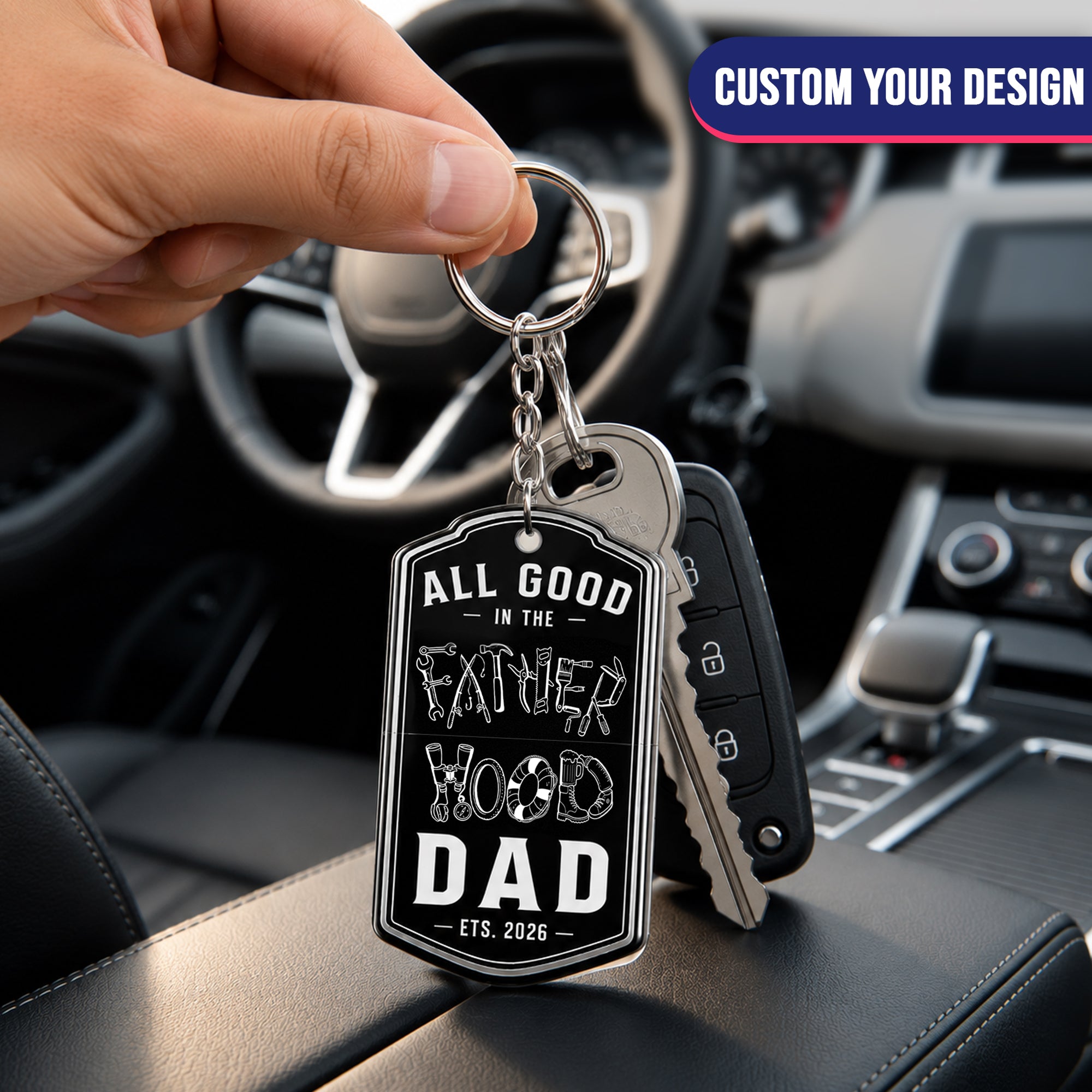 Father's Day Gift, Hidden Message for Dad, Father, Grandpa, Papa - Personalized Acrylic Keychain