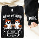 365Gifty personalized Halloween couple shirt black tee with two cute ghosts holding pumpkins and grave name tags