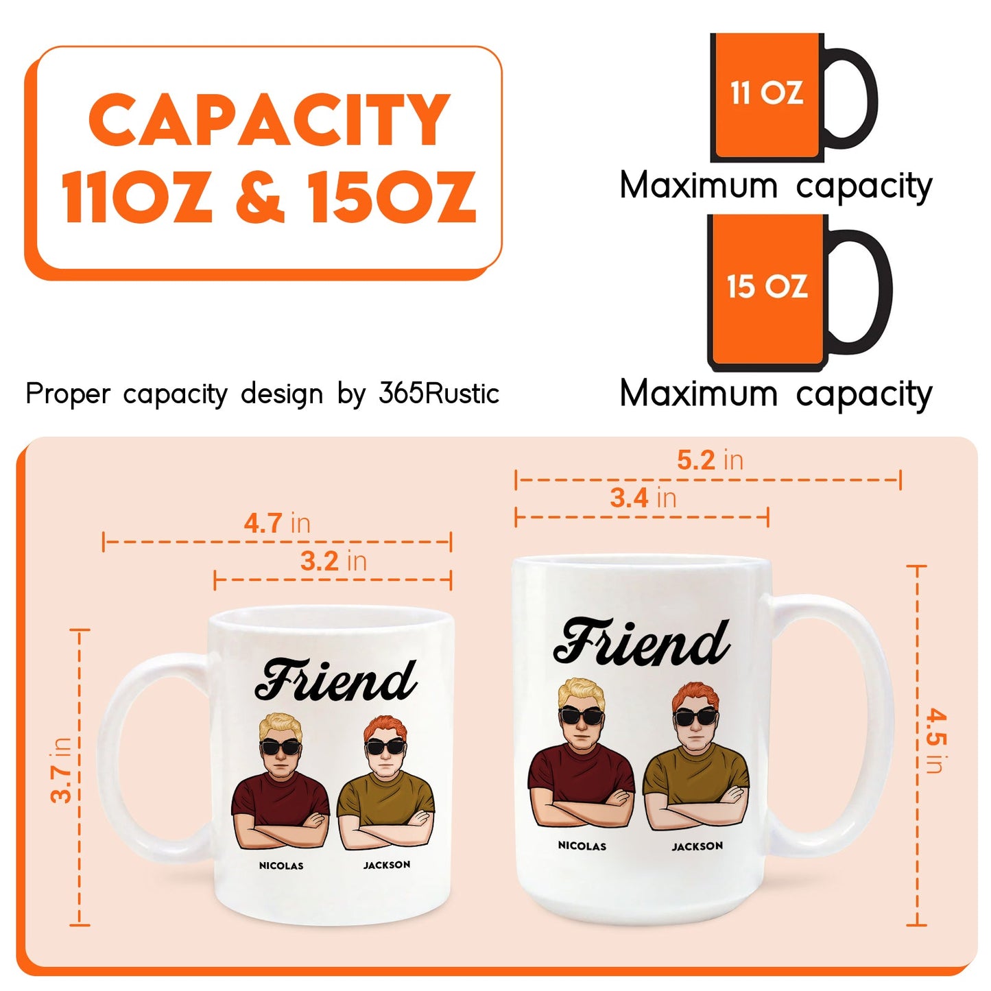 Celebrate with a ceramic mug featuring cartoon brothers, great for a congrats on being my brother gift