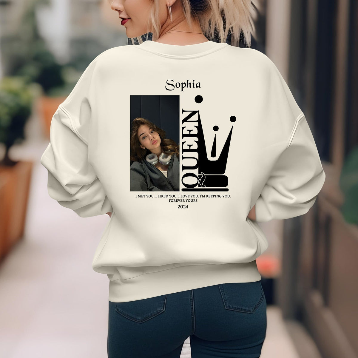 365Gifty custom king and queen t shirts white sweatshirt with personalized queen design and photo