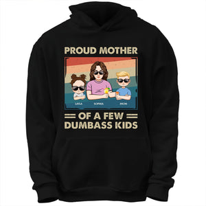 365Gifty black hoodie custom mother gift shirt with proud mother cartoon and kids names