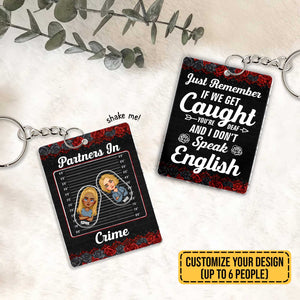 Custom shaking keychain for besties with funny designs for partners in crime