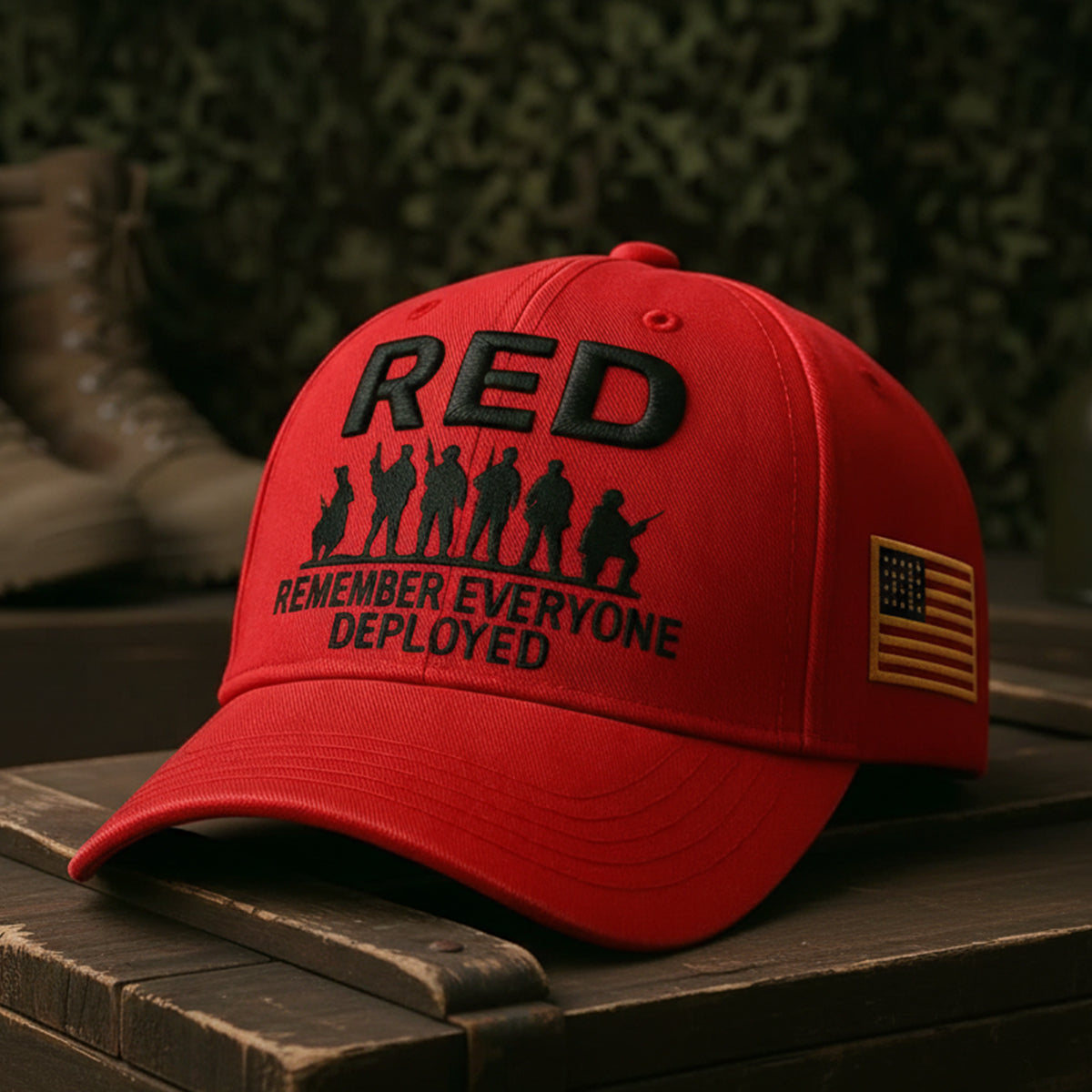 RED Friday Print Baseball Cap - Soldier Silhouette