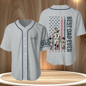 365Gifty father's day gift baseball jersey with Best Dad Ever design and personalized name patch