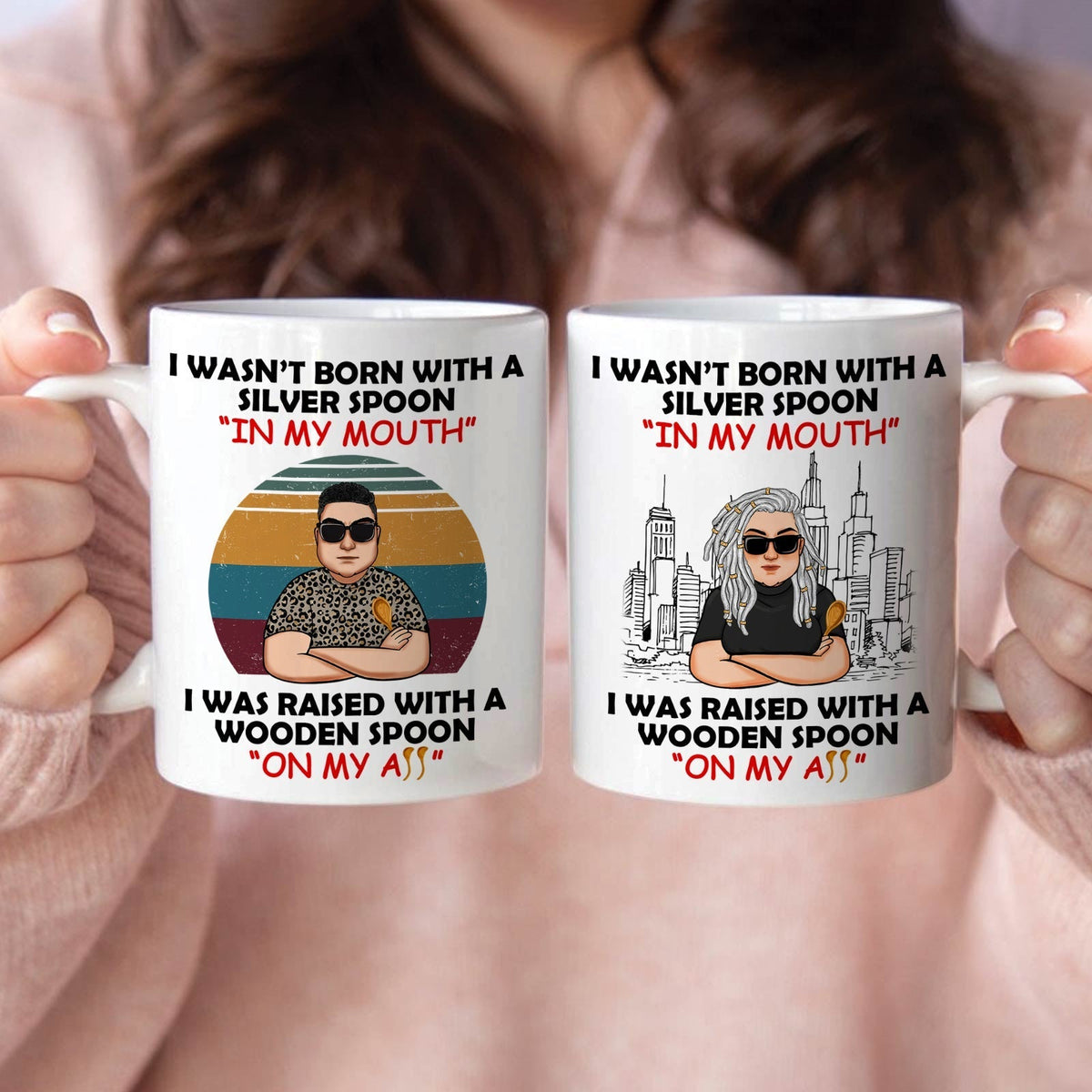 Funny personalized mug with humorous quotes and colorful designs for gifts or home use
