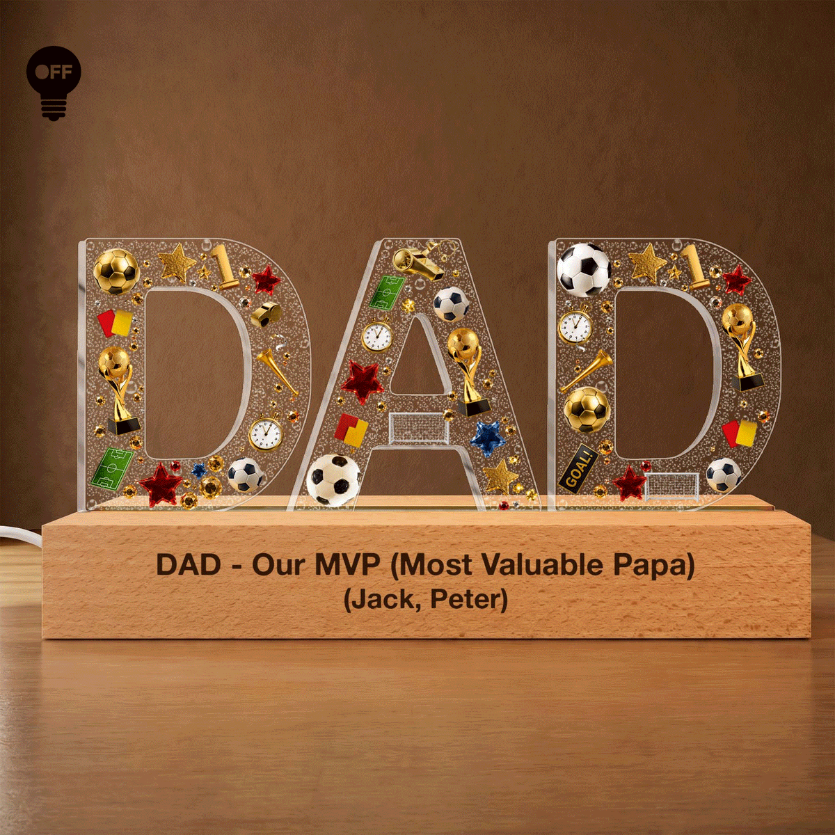 Personalized Dad LED Lamp – Custom Gift for Dad, Father's Day Celebration & Home Decor