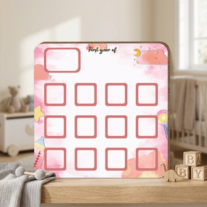 Personalized Baby Milestone Board, First Year Photo Collage, 12 Month Baby Keepsake, First Birthday Gift